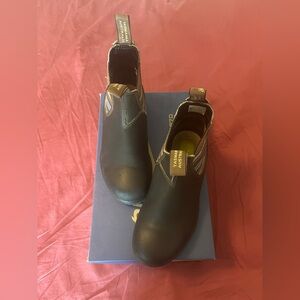 Blundstone Brown and Striped Leather Chelsea Boots